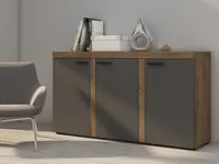 Komoda z drzwiami PUMBA - dąb lefkas / grafit