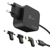 j5create JUP1565DCE3A-EN 67 W GaN PD USB-C® Mini-Ladegerät mit 3 Arten von Gleichstromanschlüssen – EU