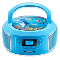 Przenośny odtwarzacz CD Cyberlux | odtwarzacz CD dla dzieci | port AUX-IN | port USB | radio CD/MP3 | radio dla dzieci | radio CD | system stereo | boombox | niebieski