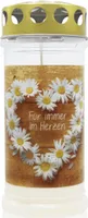 MEMORIAM-Motivkerze „Für immer im Herzen“, Nr. 414, AETERNA, mit Golddeckel, 75/170 mm, 30% Ölgehalt, Brenndauer 4 Tage, Lieferumfang 3 Stück