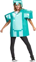 Kostým Minecraft™ diamantové brnění pro dospělé tyrkysové