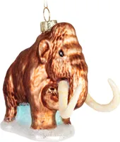 BRUBAKER Mammut Weihnachtskugel aus Glas - Handbemalt - Steinzeit Elefant Christbaumschmuck Lustig - Christbaumkugel Figuren Weihnachtsdeko