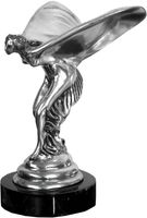 Casa Padrino Luxus Bronze Skulptur Lady with Wings Silber / Schwarz 15 x 17 x H. 21 cm - Edle Bronzefigur mit Marmorsockel