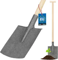 KOTARBAU® Robuster Spaten 290 x 190 mm Gärtnerspaten für 38 mm Stieldurchmesser Stahlschaufel zum Pflanzen MIT STIEL