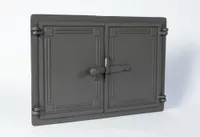 SEZAM - 48 x 32 cm - Zweiflüglige Ofentür aus Gusseisen, Pizzaofentür, Backofen, Kamintür, Backofentür, Holzofentür, Kachelofentür, für Pizzaofen