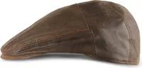 SCIPPIS  Oxford Cap Schiebermütze Leder Flatcap Braun Schirmmütze Uni  L (59-60 cm)