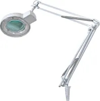 Zväčšovacia lampa Velleman, upínacia základňa, kĺbové rameno, kryt šošovky, lampa 22 W, zväčšenie 2,25x, biela