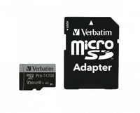 Verbatim Micro SD Card 512 GB SDXC Pro UHS-III Class 10 inkl. Adapter 1 - SD o rozszerzonej pojemności (MicroSDHC)