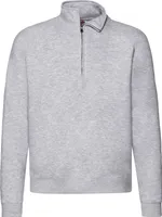 Fruit of the Loom Premium Zip Neck Sweat ,Farbe: graumeliert ,Größe: M