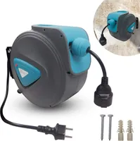 UISEBRT 20m Automatischer Automatik Kabeltrommel, Kabelaufroller Automatic Cable Winder Kabelführungssysteme mit 180° drehbar Wandhalterung und Montagematerial