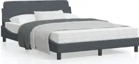 Ankonbej Bettgestell mit Kopfteil Dunkelgrau 140x190 cm Samt