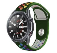 Strap-it Samsung Galaxy Watch 3 45mm Sportarmband (Armeegrün / Bunt)