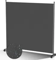 Paravent auf Rollen 1 teilig Anthrazit 187x181 cm Outdoor Raumteiler Garten Spanische Wand Trennwand Raumtrenner