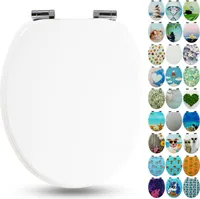 Sanfino® Premium WC Sitz "White" hochwertiger Toilettendeckel mit Absenkautomatik aus Holz, hoher Sitzkomfort & einfache Montage