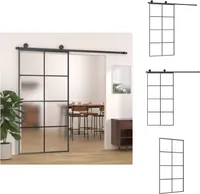 vidaXL Schiebetür mit Beschlag 102,5x205 cm ESG-Glas & Aluminium -  Haustüren