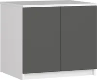 Schrankaufsatz für Kleiderschrank AKORD S60 Weiß Graphitgrau B60 x H55 x T51 cm