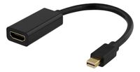 Adaptér DELTACO Mini DisplayPort na HDMI, 4K 60Hz, 0,2 m, černý
