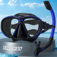 Findway Schnorchelset Erwachsene mit Taucherbrille und Schnorchel Schwarz/Blau
