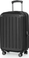 Hauptstadtkoffer - Spree - Leichtes Handgepäck 55x35x20 cm, Hartschalen-Koffer Flugzeug Kabinen-Trolley, Reisekoffer 4 Doppel-Rollen - 2,3 kg - 33L,Schwarz