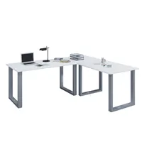 Drewniane biurko Lona 50 U srebrne