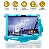 AngelTech Kindertablet XL - Android 13 - 3+4 GB RAM - 32+64 GB - Extra Groß - Elterliche Kontrolle - Fidgy Schutzhülle - 100% Kidsproof - Blau