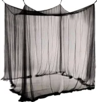Mückennetz, Moskitonetz für Doppelbett,Baldachin aus Polyester, Schöner Betthimmel (Schwarz)