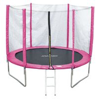 JAWINIO Trampolin 305 cm Gartentrampolin Trampolin Kinder Komplett-Set Leiter Sprungtuch Randabdeckung Pink