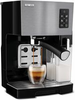 SENCOR SES 4050SS Poloautomatické espresso, 20 barů, topný systém Thermoblock, 1,4 l nádržka na vodu, 1 450 W, programy Espresso, Double Espresso, Cappuccino, Latté a Napěněné mléko