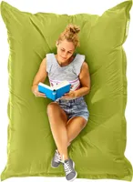 Green Bean Sitzsack "Square" 120x160cm mit 270 Liter EPS Perlen - Riesensitzsack für Kinder & Erwachsene - Grün
