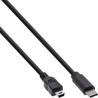 InLine® USB 2.0 Kabel, USB Typ-C Stecker an Mini-B Stecker, schwarz, 5m