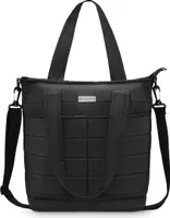 Zagatto ZG838 Damen Schwarz Umhängetasche geräumig Shopper Tasche Shoppertaschen Einkaufstasche Arbeitstasche Umhängetaschen Gesteppte Tasche mit Schulterriemen