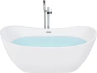 BELIANI Freistehende Badewanne 170 x 77 cm Weiß Sanitäracryl Oval Modern