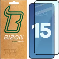 Gehärtetes Glas für Xiaomi 15, Bizon Glass Edge 2, Schwarzer Rahmen
