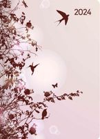 Mini-Buchkalender Style Hummingbird Tree 2024 - Taschen-Kalender A6 - Kolibri - Day By Day - 352 Seiten - Notiz-Buch - Alpha Edition