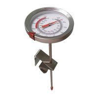 Frittier-Thermometer aus Edelstahl mit praktischem Clip, Küchenthermometer, Grillthermometer, 0 - 300°C, Skala in °C und °F ablesbar(20 cm)