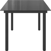 vidaXL Gartentisch Schwarz 190x90x74 cm Aluminium und Glas