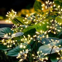 2 Stück Solar Löwenzahn Licht 8 Lichtmodi Wasserdicht Außen Rasenlampe für Garten Terrasse Weg Hof Landschaft, Warmweiß