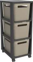 Rotho mobilny kontener Brisen 3x16L - wieża z szufladami 36,6 x 29,6 x 77,0 cm - kontener biurowy na kółkach - wózek z tworzywa sztucznego