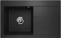 Jednoplášťový dřez Jednoplášťový dřez Luxor 1.0 Granite Black Right Siphon 10347