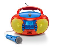 Karcher RR 5026 tragbares CD Radio - bunte Kinder-Boombox mit CD-Player, UKW Radio, USB & Mikrofon