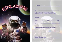 8 Einladungskarten Kinder Geburtstag Einladungen Astronaut Weltall Universum Sterne