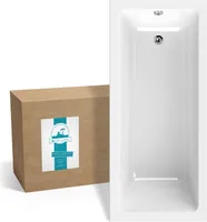 Calmwaters® Rechteck-Badewanne 170x75 cm, Acrylwanne Modern Square, ergonomische Körperformbadewanne, Maße 170 x 75 cm, Rechteckbadewanne Weiß, 02SL3311