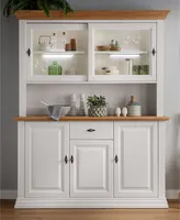 Buffetschrank, Kiefer weiß mit Eiche, ESBJERG-69