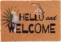 relaxdays Kokos Fußmatte "Hello and welcome"