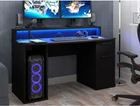 Stôl na PC s LED osvetlením FIEL - čierny