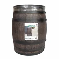 Prírodný sud na dážď so vzhľadom dreva 50 L 38 x 49,5 cm hnedý