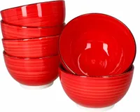 sada 6 misek Chrissi Bowl Červená 600ml dezertní miska Kameninové Vánoce