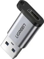 Adaptér UGREEN, USB-A 3.0 na USB-C, sivý