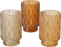 Windlicht Outono, 1 Stück, Glas, 3 versch. Farben