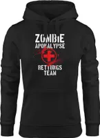 Kapuzen-Pullover Damen Zombie Apokalypse Rettungsteam Fasching Halloween Verkleidung Horror Hoodie Moonworks® schwarz M